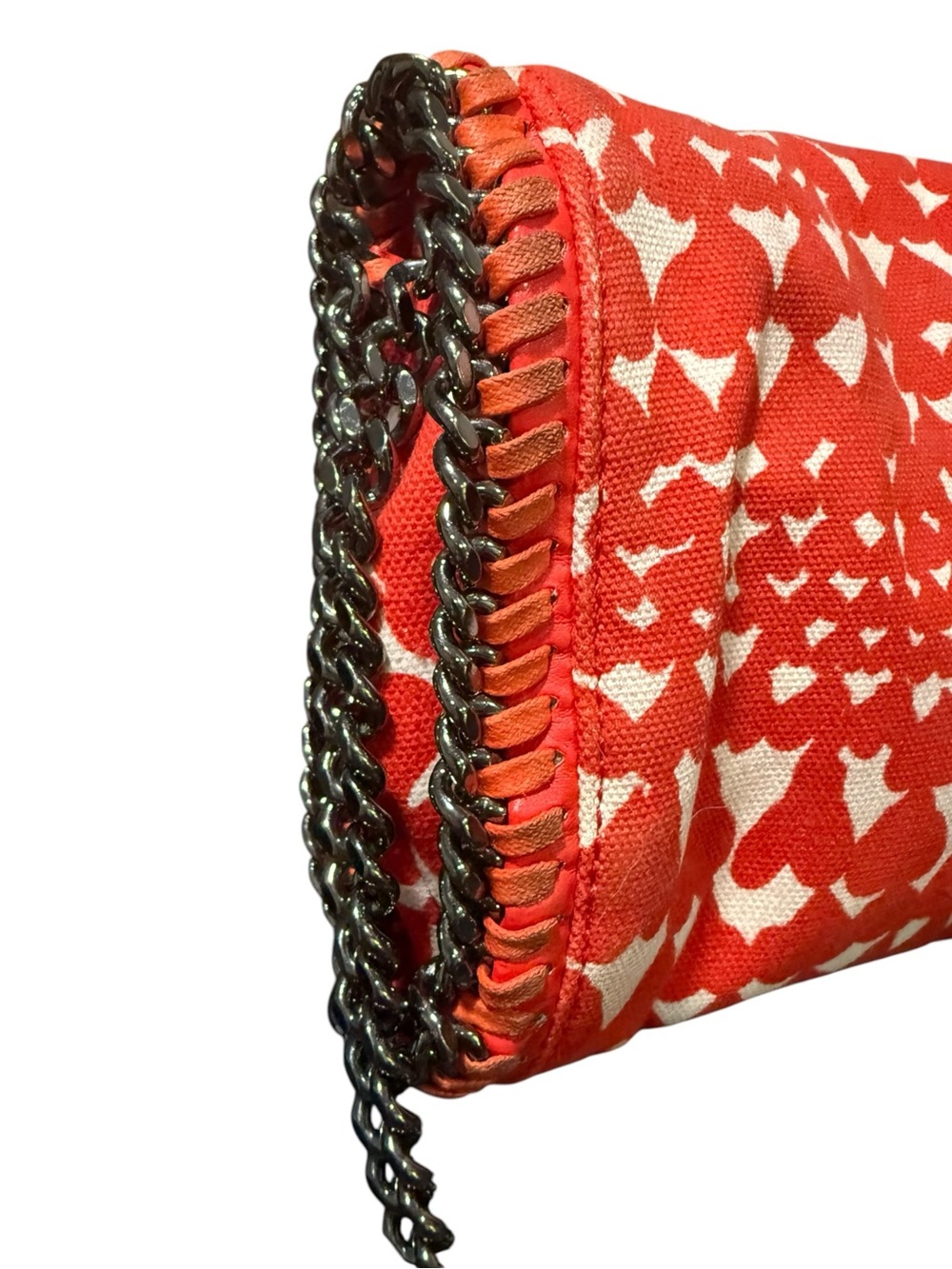 Stella McCartney Falabella Heart Print Canvas Chain Crossbody Clutch Bag - Picture 7 of 13